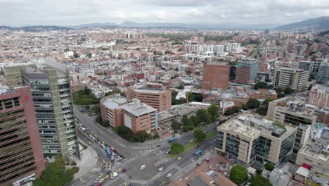 aerial-view-of-dramatic-skies-over-Bogota,-the-capital-and-largest-city-of-Colombia,-South-America