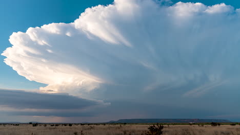 Beautiful-supercell-erupts-in-New-Mexico-with-the-setting-sun-casting-beautiful-golden-hour-light-on-it
