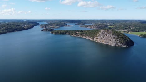 Aerial-drone-to-the-side-footage-of-a-fjord-in-northern-Europe