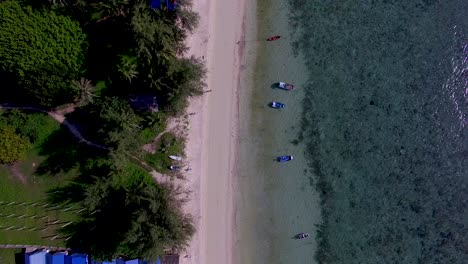 Luxury-beach-in-Ban-tai-national-reserve-and-Andaman-Sea,-Thailand,-Southeast-Asia,-Elevated-View,-4K-Droneshot