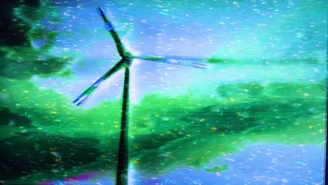 Bad-television-signal-or-screen-damage-analog-flicker-glitch-on-windmill-video