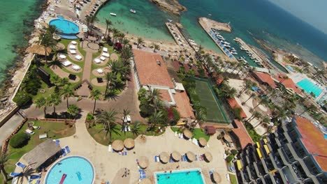 FPV-aerial-over-hotel-resort-in-Batroun-Lebanon