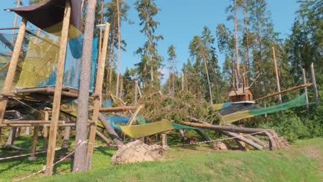 Tervete,-Latvia---19-August-2023:-Ruined-Amusement-Park-After-a-Storm