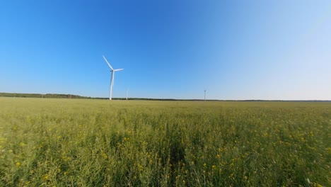Wind-Farm-Turbine-in-the-Agricultural-Fields-on-a-Sunny-Summer-Day