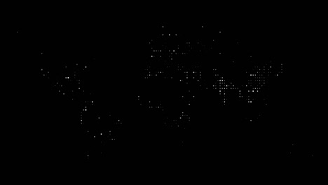 Earth-map-on-black-background-with-random-flashing-lights,-animation