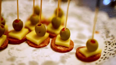 Olive-and-Pepperoni-Appetizer-on-Toothpick,-Savory-Temptation