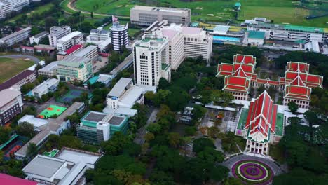 Aerial-View-Of-RBSC-Golf-Driving-Range-Near-The-Chulalongkorn-University-In-Bangkok,-Thailand