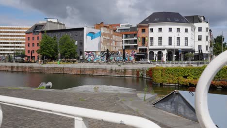 Malerische-Aussicht-Auf-Das-Trendige-Viertel-„Het-Eilandje“-In-Antwerpen,-Belgien