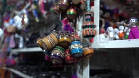 Slow-motion-shot-of-gifts-available-to-buy-in-the-stores-of-Mexico