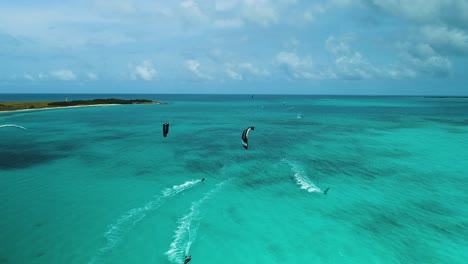 Kite-surfers-in-action-on-the-Caribbean-Sea