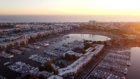 Drone-shot-Marina-Beach-and-Venice-Beach-on-coast-of-Los-Angeles
