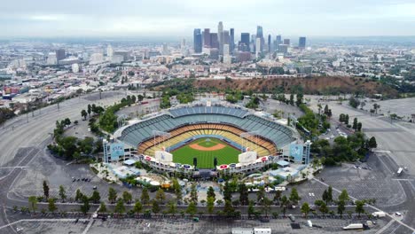 Dodger-baseball-stadium-and-downtown-Los-Angeles