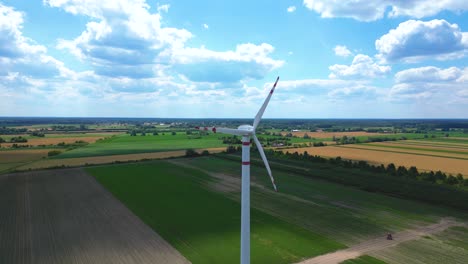 Aerial-drone-view-of-wind-power-turbines,-part-of-a-wind-farm