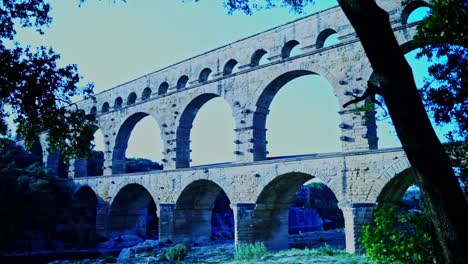 Roman-aqueduct-Pont-Le-Gart-in-France-between-trees