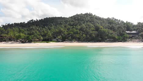 Establish-Video-Pansea-beach,-Phuket-in-Thailand-and-Andaman-sea,-Southeast-Asia,-4K-Droneshot