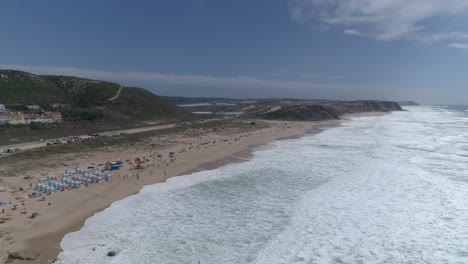 Strand-Von-Lourinhã-In-Portugal-Luftaufnahme