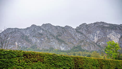 Atmospheric-View-Of-A-Mountain-Massif-With-Overcast-Sky-In-Austria
