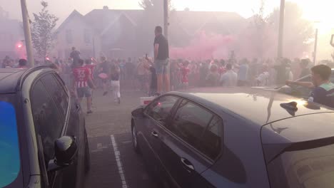 PSV-dutch-football-soccer-fans-walksupporters-walk-to-the-players-bus-to-pay-tribute