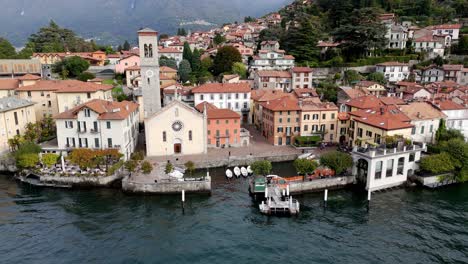 AERIAL---Stationary-view-of-Torno,-Lake-Como