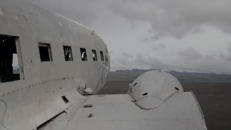 Airplane-wreck-of-Solheimasandur-in-black-sand-desert-of-Iceland