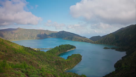 High-view-point-of-volcanic-lake-in-the-Azores-Islands---Portugal