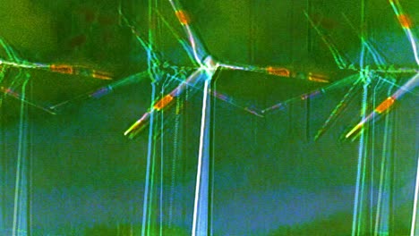 Windmühlen-Drehen-Sich,-Psychedelischer-Batch-Glitch-Effekt
