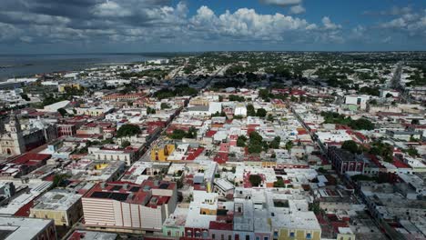 drone-shot-of-downtown-campeche-in-mexico