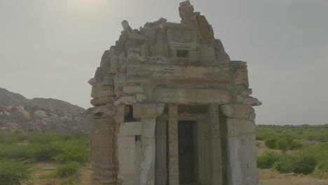 Aerial-View-Of-Jain-Temple-Entrance-In-Nagarparkar