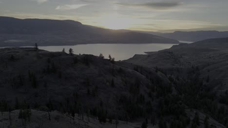Cliffside-Canvas:-Drone-Views-of-Kamloops-Lake-and-Lush-Grassland