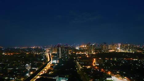 Night-Timelapse-Rooftop-Street-View-Cityscape-Of-Bangkok-Thailand-During
