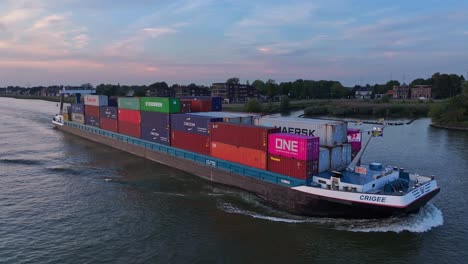 Cargo-Vessel-'Crigee-Noord'-on-Serene-Dutch-Canal