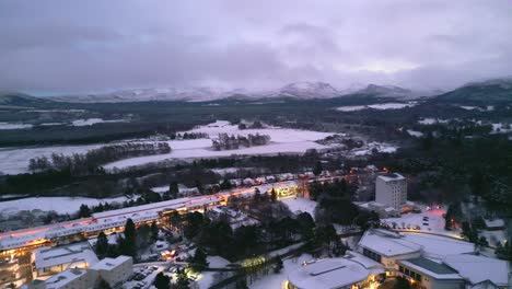 Aerial-pan-of-the-popular-holiday-destination-and-picturesque-town-of-Aviemore