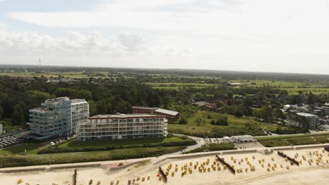Drone-Flight-Over-a-Cuxhaven-Hotel-on-the-Northern-German-Coastline