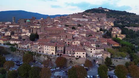 Smooth-aerial-top-view-flight-Historical-Hill-Town-Cortona-Tuscany-Arezzo-Italy