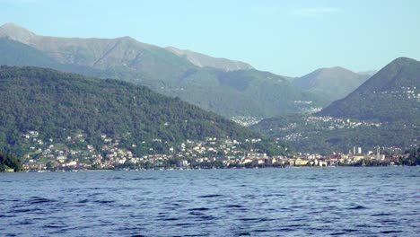 View-from-Stresa-across-Lake-Maggiore-towards-Verbania,-Piedmont,-Italy