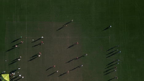Ultimate-Frisbee-Team-Scores-a-Point-from-Aerial-View