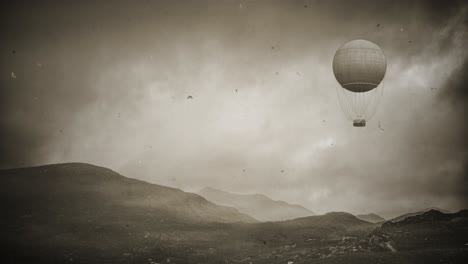 Nostalgic-Journey:-Vintage-Balloon-Ride-Over-Stunning-Landscapes---Adventure-in-County-Kerry,-Ireland