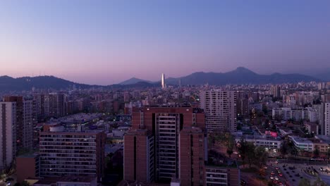 Santiago-de-Chile-financial-district-time-lapse-providencia-at-winter-morning