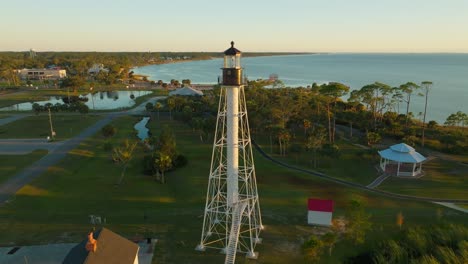 Drone-circling-the-Cape-San-Blas-Lighthouse-in-Port-St