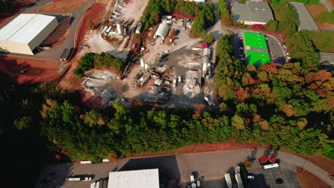 Aerial-capture-of-ready-mix-concrete-supplier,-location-Atlanta,-Georgia
