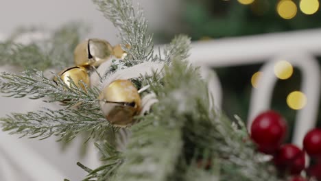 Christmas-fir-wreath-with-bells-and-bokeh-lights