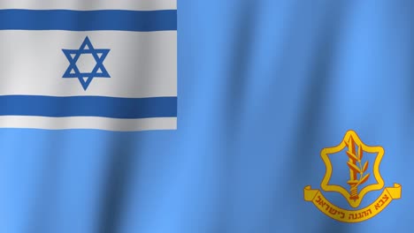 Bandera-De-Las-Fuerzas-De-Defensa-De-Israel-Ondeando