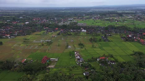 Drone-Footage-of-Ubud-in-Bali,-a-serene-tourist-destination-for-city-dwellers-to-retreat-and-escape-from-the-hustle-and-bustle-of-the-city