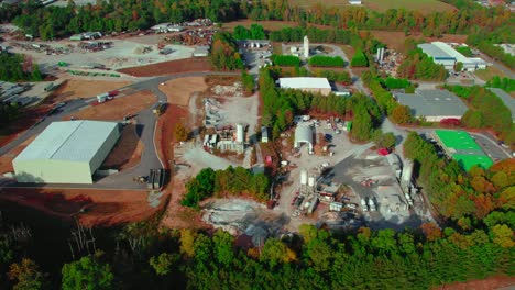 Aerial-video-of-ready-mix-concrete-supplier,-location-Atlanta,-Georgia