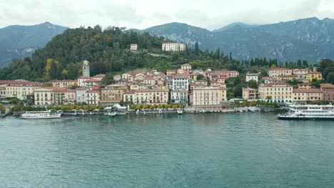 AERIAL:-Panoramic-View-of-Town-of-Bellagio-near-Lake-Como
