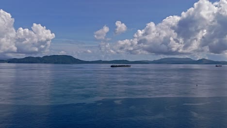Basul-Island,-Surigao-City---Philippines,-on-a-bright-sunny-day-with-calm-blue-waters
