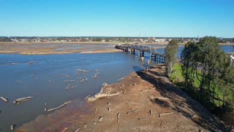 Rising-up-over-the-dry-lake-bed-with-the-road-bridge-and-Yarrawonga-town-in-the-background
