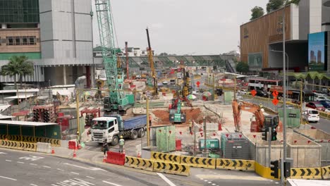Blick-Auf-Die-Baustelle-Gegenüber-Dem-Bahnhof-Novena-Beim-Nord-Süd-Korridor-Projekt-In-Singapur