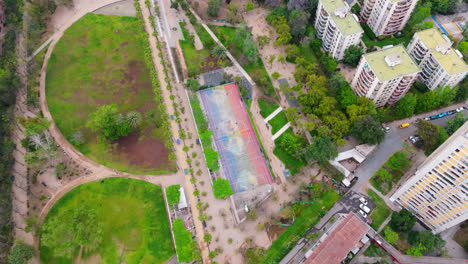Ines-de-suarez-park-with-sport-courtyard-Santiago-de-Chile-providencia