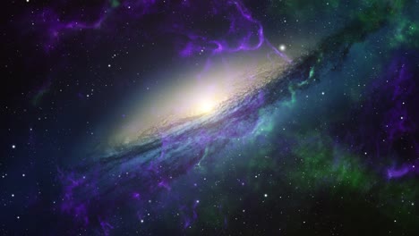 Galaxie,-Eingehüllt-In-Einen-Gasschleier,-Der-Sich-Im-Weltraum-Bewegt